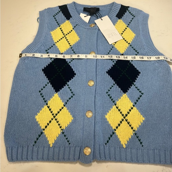 ZARA LIGHT BLUE KNIT SWEATER SIZE LARGE - Picture 12 of 13